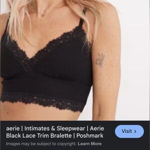Aerie Elegant Black Lace Bralette